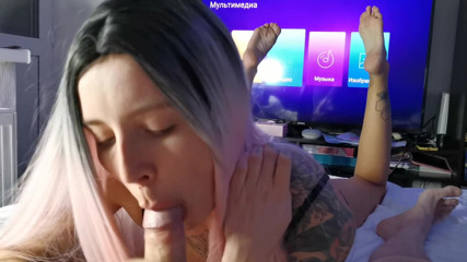 Ghomestory: Juicy blowjob from the first person and footwork! POV