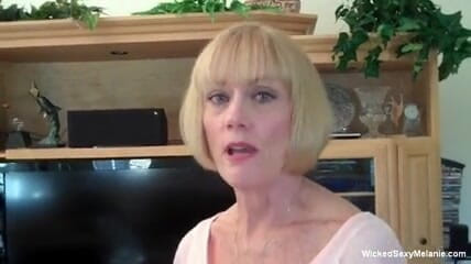 Wicked Sexy Melanie: Blonde grandma is tugging and sucking cock in POV