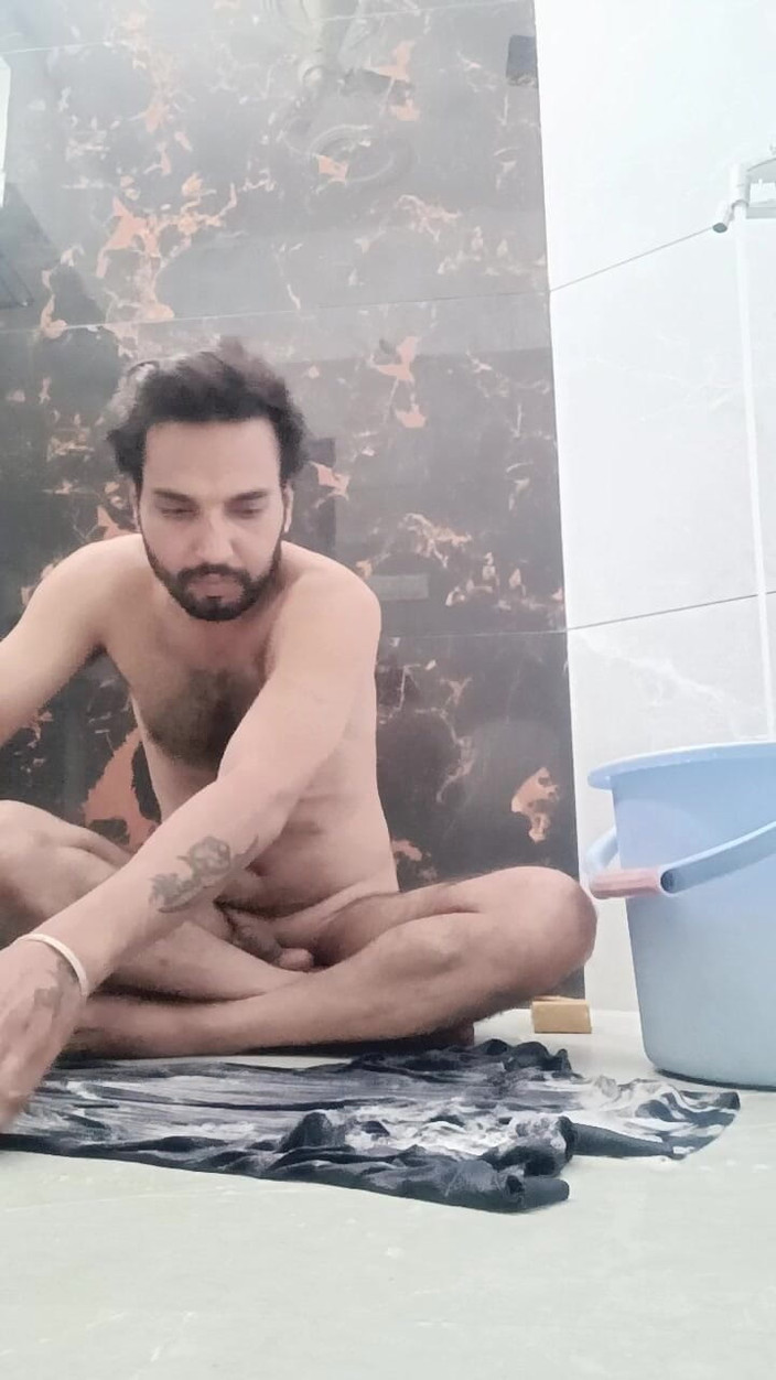 Rajasthani-old-lover: Indyjski Desi Man w łazience