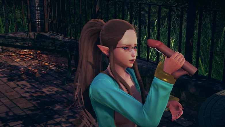 Waifu club 3D: Meminta seorang awek elf untuk melancap zakar besar