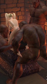 Sweet teenage girl gets fucked hard by orcs in the dark dungeon