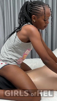 Back Massage by My Stepdaughter Gets Out of Hand - Blowjob and Fuck