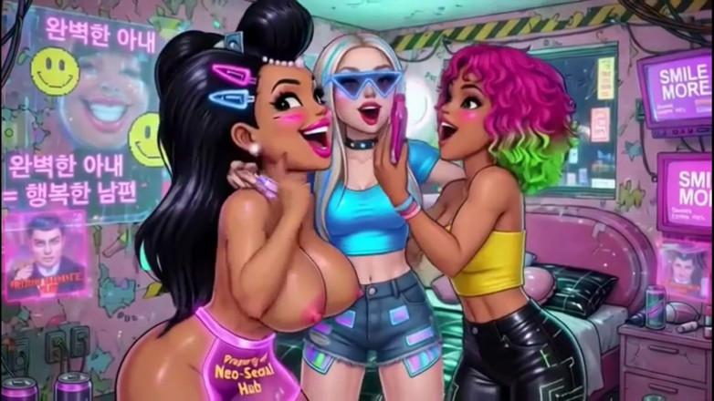 Hot girl dancing: Garota engraçada de desenho animado em topless, ai animation
