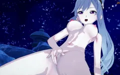 Keqing masturbates in the hot spring until she orgasms - Genshin impact Hentai.