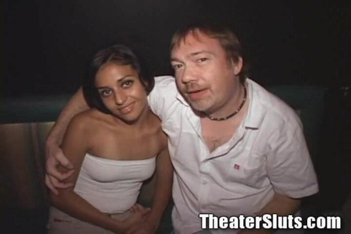 Theater Sluts: Latina Skinny Tits Theater Gangbang Facial Semen Blast