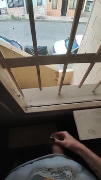 Morning jerk off in the window