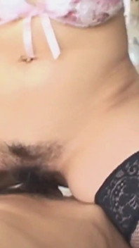 Growing up she became an adult and a slut born in Japan with a very bushy pussy gets penetrated in her pussy