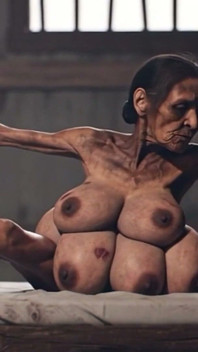 Alte oma mit 6 brüsten in bondage - Extrem geil &cumming hart (ai)