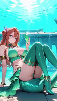 Red-haired Mermaid Princess's Private Tour in the Underwater Palace