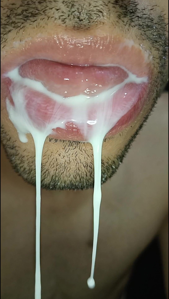 Rey rey: 내 입에 사정하고, 정액을 가지고 놀고, 삼키기, 클로즈업, 음란한 게이, 혀, 슬루피