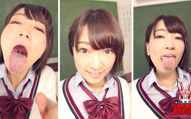 In the Classroom College Uniformed Ameri Hoshi Trapes You with Spit-soaked Lips (Japan Fetish Fusion)