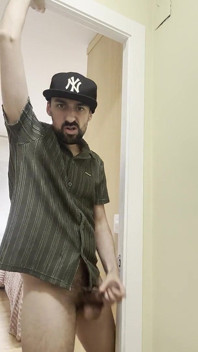 Hot Stepdaddy Jerking off Finishes with Thick Cumshot
