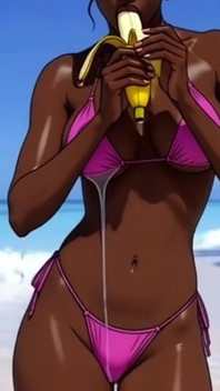 Plaj sürtüğü: seksi Afrikalı kız cennet plajında hayatın tadını çıkarıyor ve beklenmedik bir şekilde şehvetli beyaz bir adamla tanışıyor