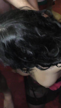 Dark Haired MILF Slut From the UK Adores a Cum Shower