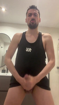 Hot Stepdaddy Jerking off in Bathroom