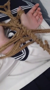 My Girlfriend Is Super Pink and Barefoot, Bound in a Rope Net, Tickling