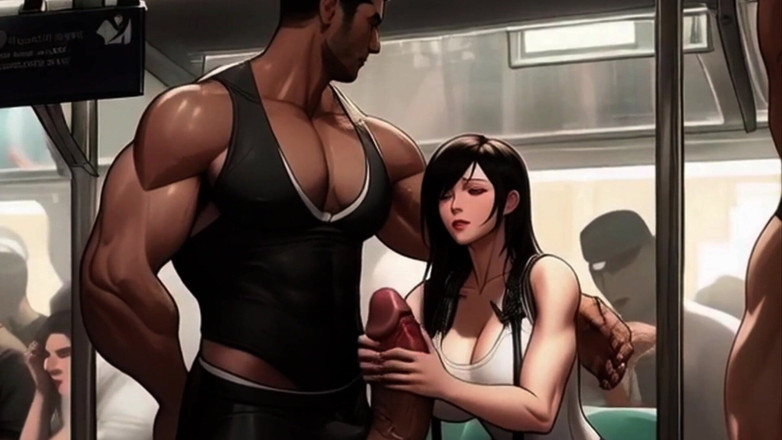 Spicy Toons: Tifa Meets a New Penis on the Train