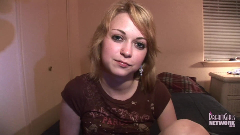 Dream Girls: Cute shy coed first timer shows her pussy