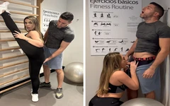 Glücklicher fitnesstudio-personal trainer darf Mimi bolivien hart ficken