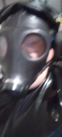 Gasmask Latex Tracksuit Cum