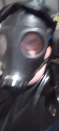 Gasmask Latex Tracksuit Cum