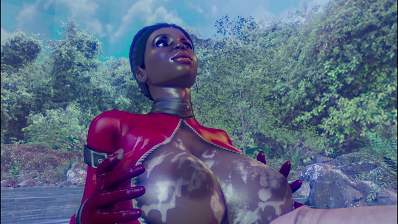 denisporco animation: Dvě z vnějšího prostoru Žena s velkým zadkem, bílá a ebony