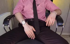 A Young Handsome Man Masturbates in the Office and Cums Loudly While No One Is at Work.