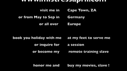 Mistress April: Dominatrix愛人4月 - 奴隷の朝の義務
