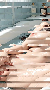 Cette belle fille géante nue écarte dans la baignoire vous déchaînera