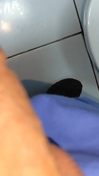 Waste of Cum Inside the Toilet.