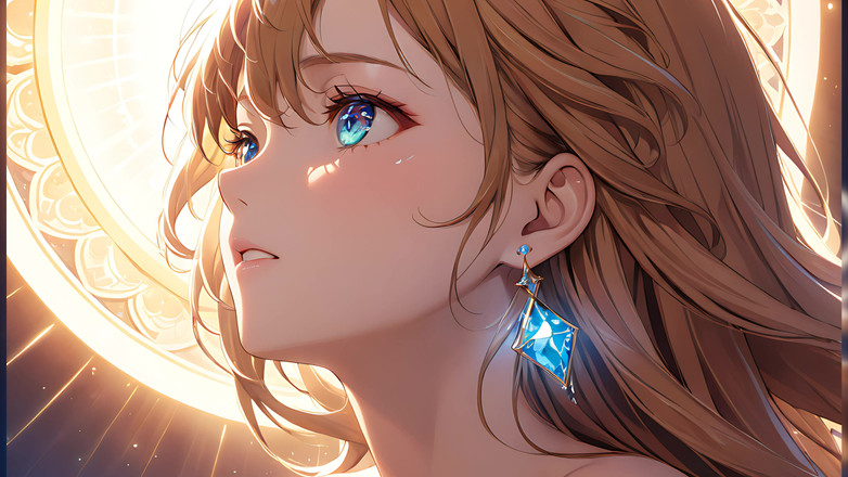 LustRender: Éterický vzestup: krásná mladá žena zabalená v nebeském světle