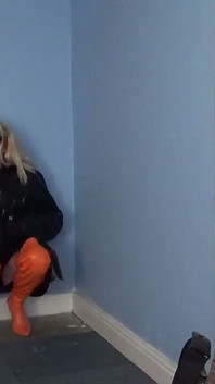 Botas de cuero naranja