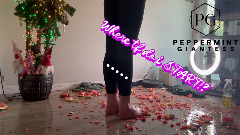 Peppermint Giantess: Fruit Crush Aftermath: Sprzątanie soczystego bałaganu na podłodze