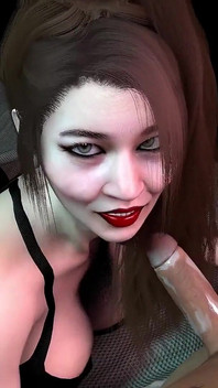 Une cougar asiatique sexy suce une bite | Porno 3D