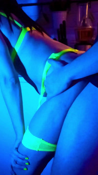 Wife Sucks 2 Cocks in Neon Light. Threesome. Full Scene. Ep 4621