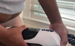 Automasturbator Milks Out Big Load From Black Dick in Cock Ring and Jock