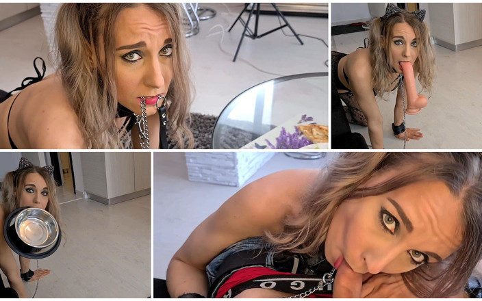 Naughty Adeline: Submissive Mouth Devours Cock for Food - Pet Girl
