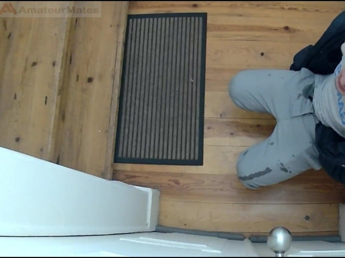 AmateurBoysPissing: Desperate Boy Left Outside by His Flatmate Wets Himself and...