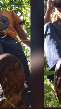 Redneck Rauchen im wald und wichs zu hause