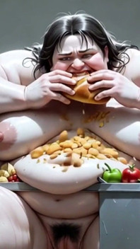Enorme gorda gorda rellenando ella misma - desnuda con grueso coño peludo