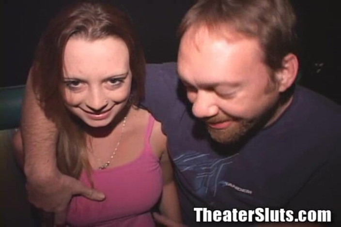 Theater Sluts: Anal Teen Pretty Girl Gangfucked in Porno Theater Ass Fucking...