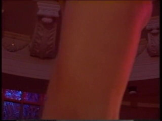 Irresistible Strippers: Blonde stripper bends showing shaved pussy