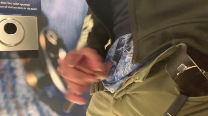 TJenner: Jerking my cock in the public restroom at the airport