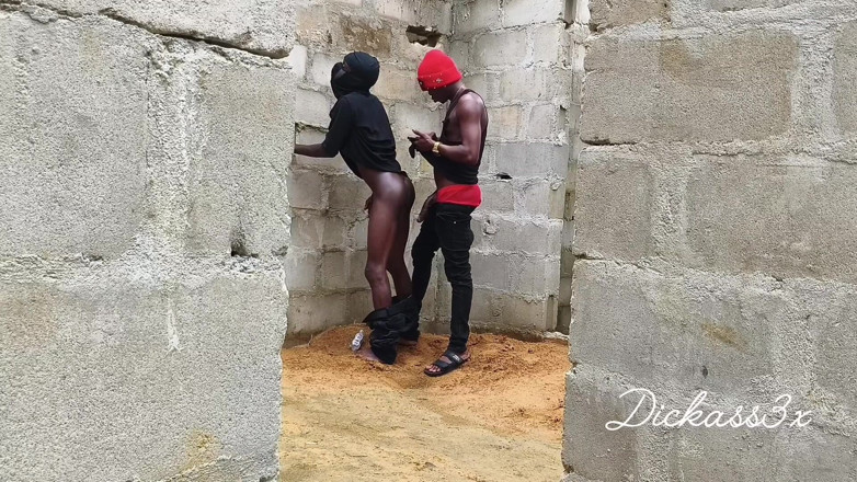 Dickass3x: Ébano slime cintura foi esmagado na parede de um prédio...