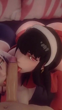 Yor Forger and Fiona Frost Having a Threesome with Loid Forger Double Blowjob Sex Hentai Dragk