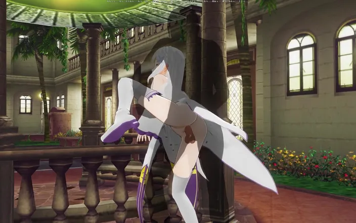 H3DC: 3D Hentai Emiria Re:zero Threw Her Leg and Fucked