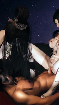 Seks pantat dewi bertiga melantun dalam 3D - Animasi 3D Hentai