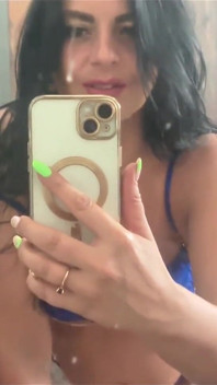 Blue Lace Mirror Tease with My Squirt-stained Mirror