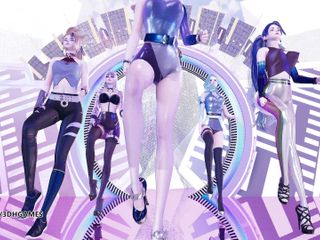 3D-Hentai Games: [MMD] Aespa - Mamba noir, strip-tease sexy KDA Ahri Akali Seraphine...