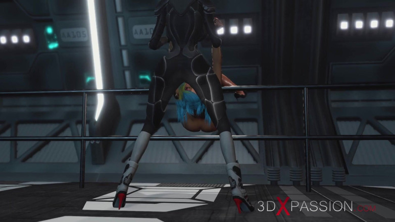 3dxpassion: Sci-fi Female Android Fucks a Horny Girl with a Strapon...